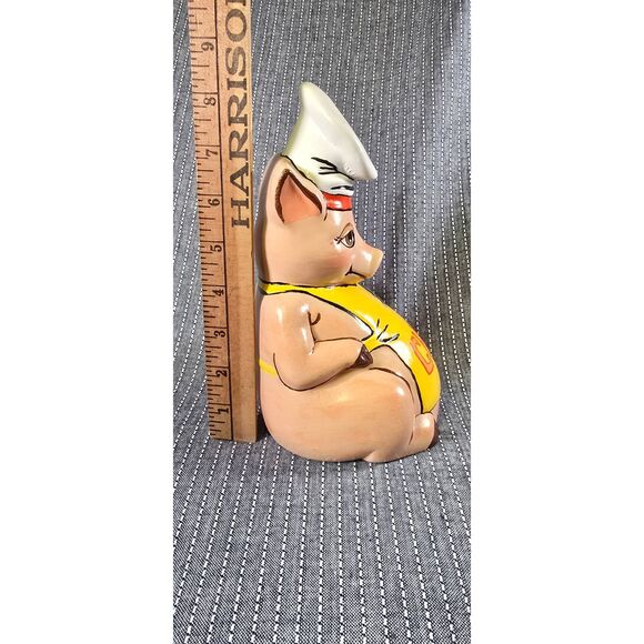 Vintage Duncan Enterprises 1978 Ceramic Chef Pig Sitting Statue Figurine - Picture 9 of 9